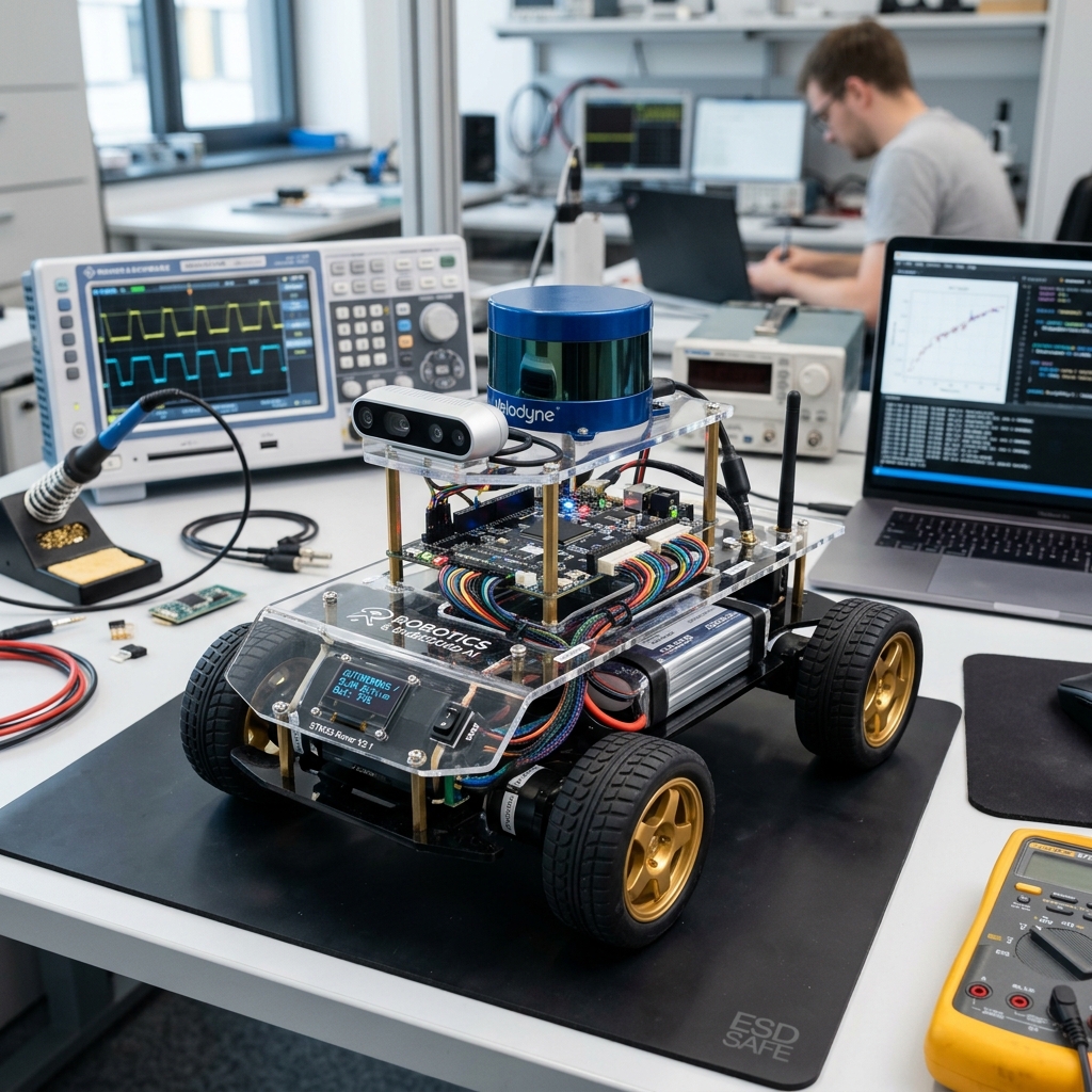 Vision-Based Object Sorting Robot — Real-world ECE Robotics & Autonomous Systems working prototype laboratory photography with physical sensors, controller, and wiring